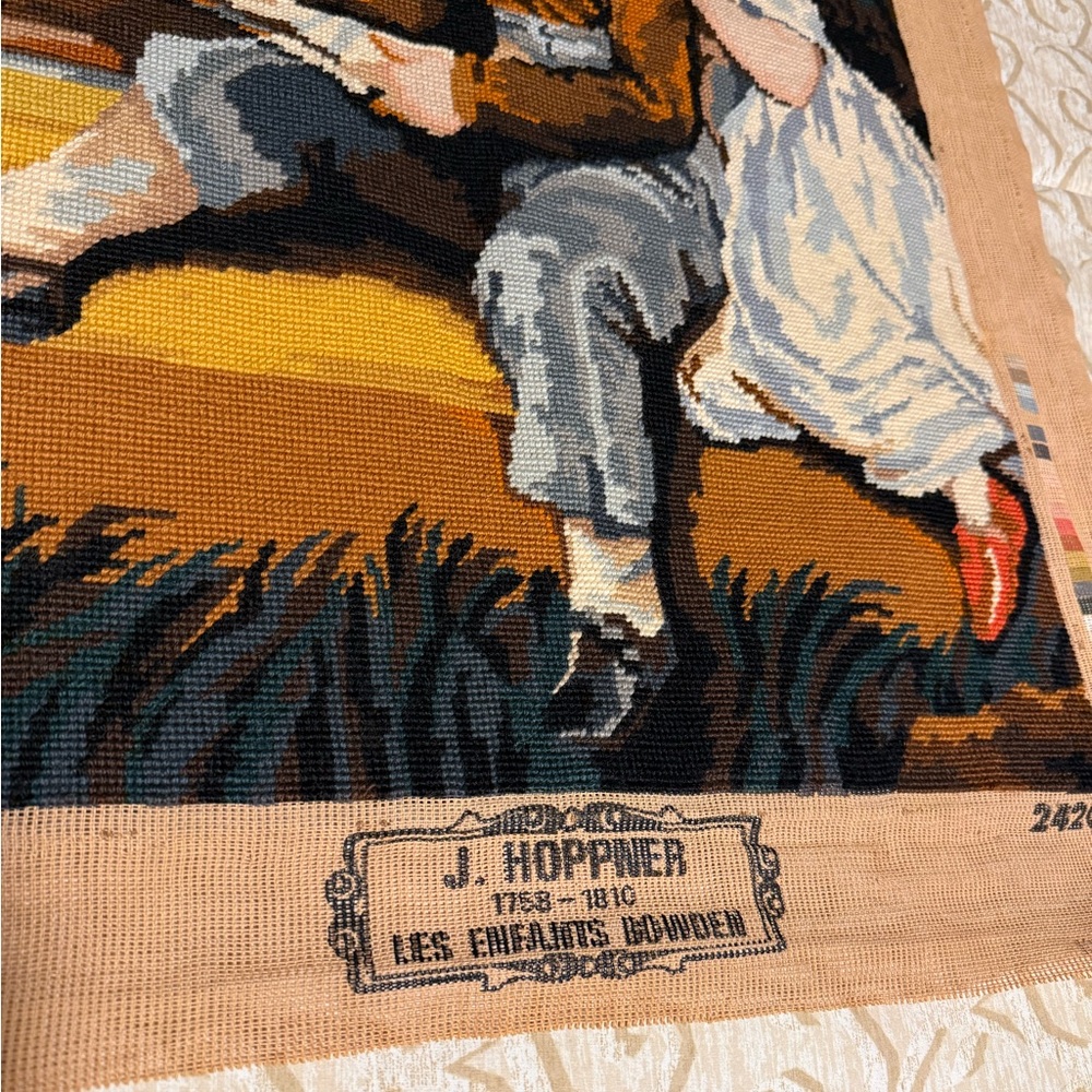 VTG Creations Margot de Paris Needlepoint * Les Enfants Bowden Made in France - Picture 6 of 7